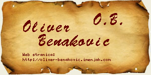 Oliver Benaković vizit kartica